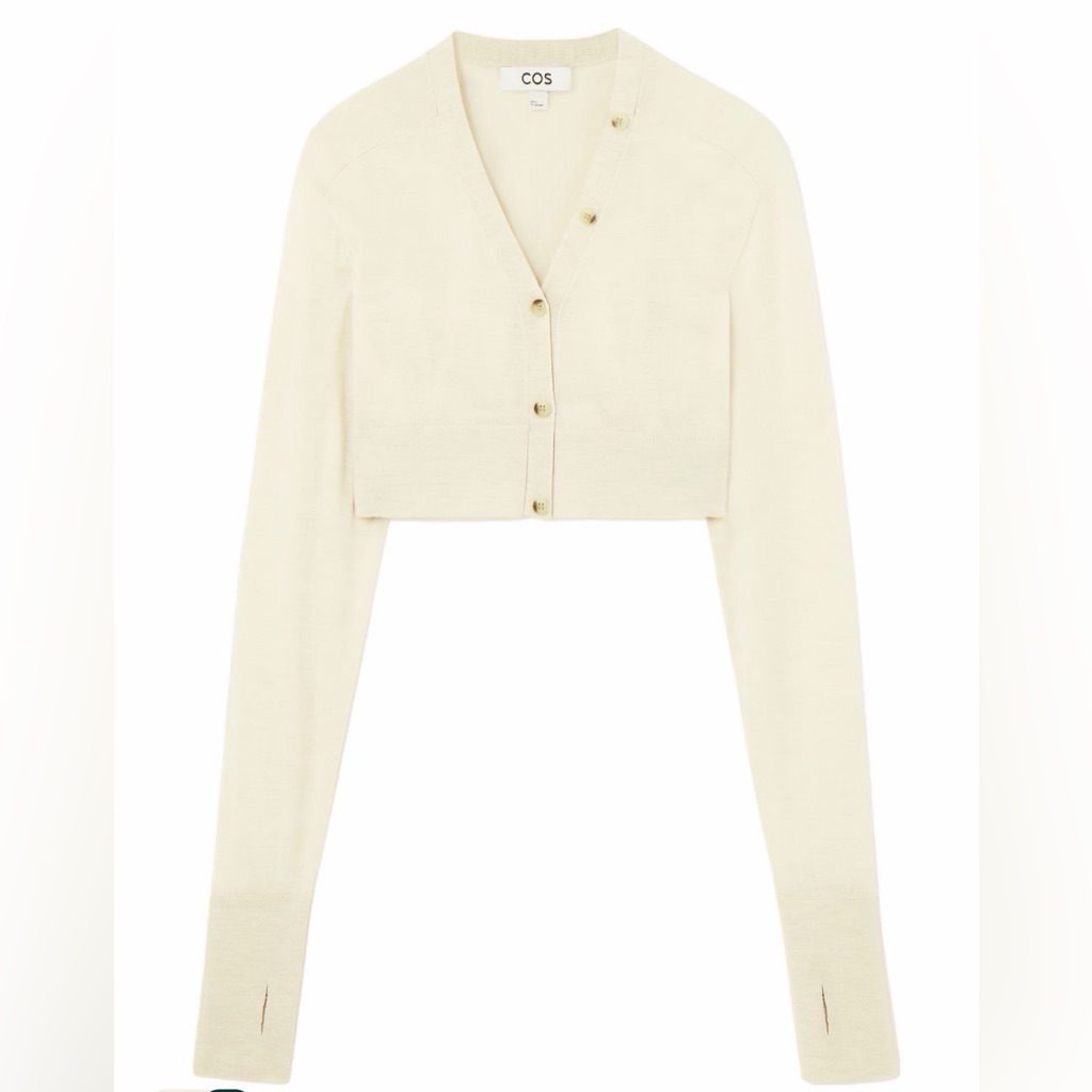 Worn Once Cos Light Knit Cream Bolero Cardigan
